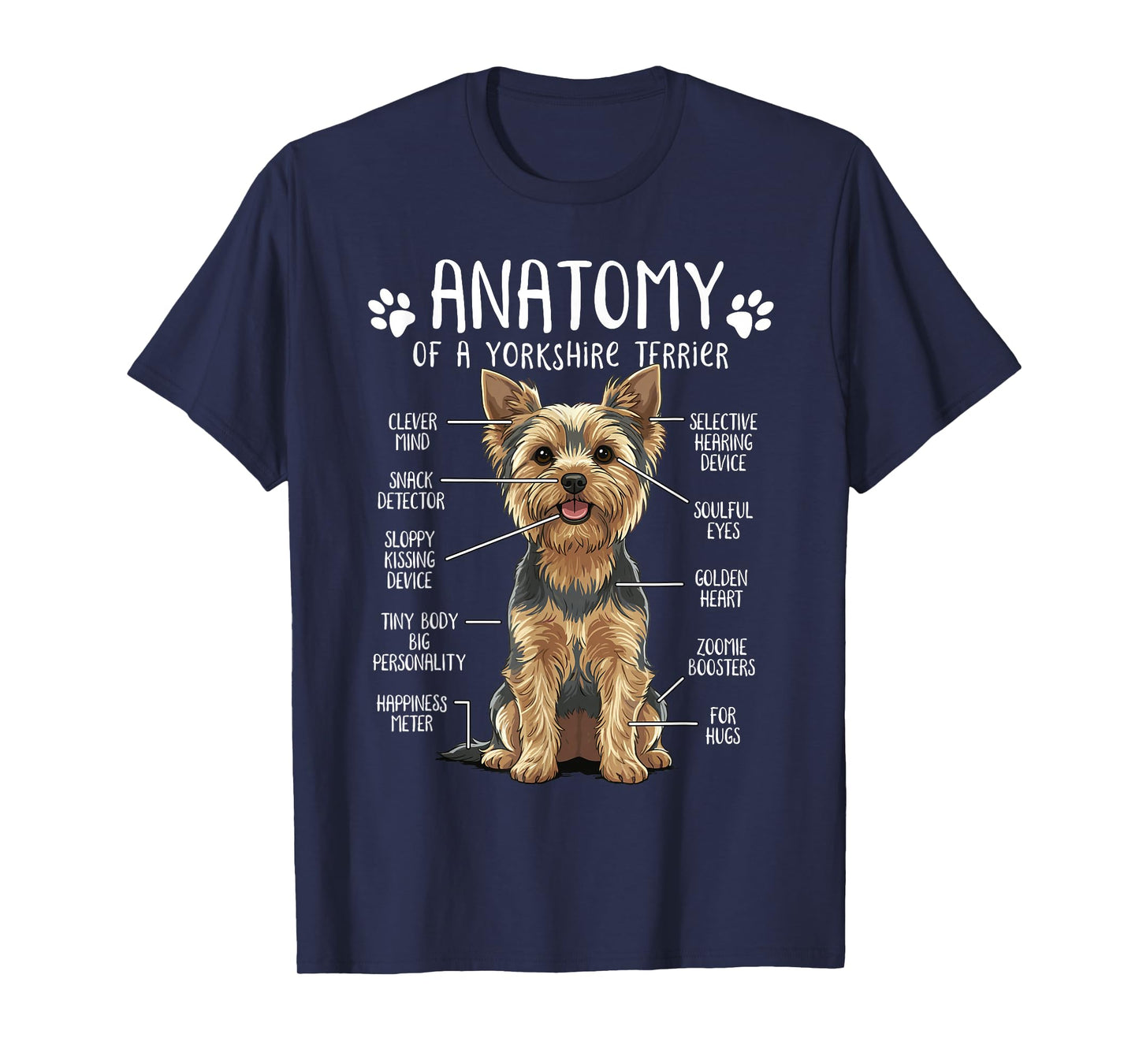 Funny Yorkie Anatomy Yorkshire Terrier Dog Lover Yorkie Mom T-Shirt