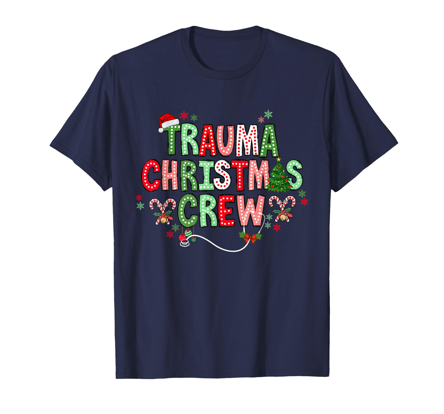 Christmas Trauma Nurse Crew Surgical Ortho Scrub Top Xmas T-Shirt