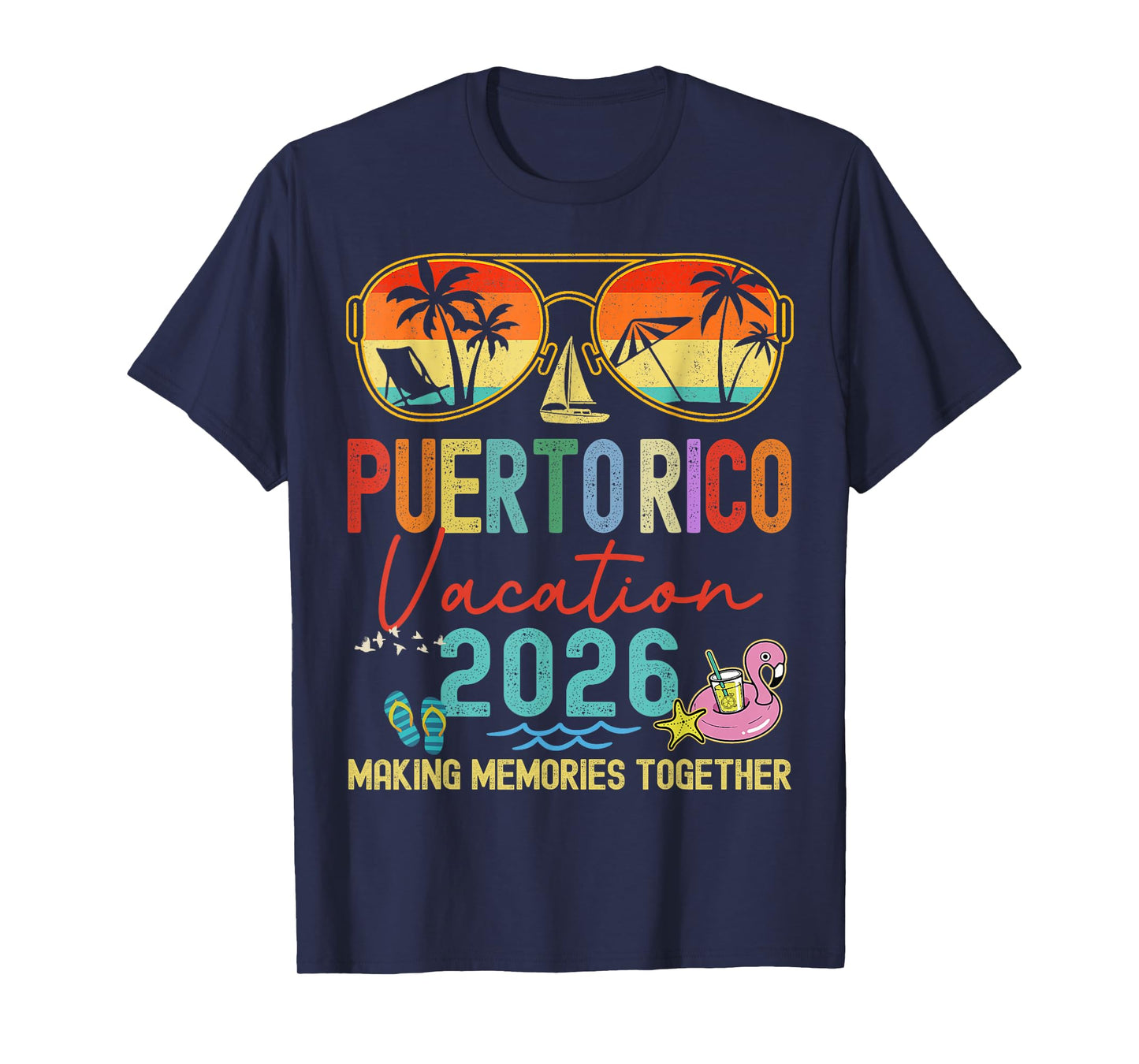 Retro Puerto Rico Vacation 2026 Memories Matching Group Trip T-Shirt