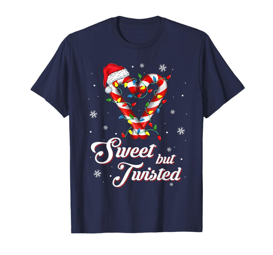 Sweet But Twisted Funny Christmas Candy Cane Xmas Holiday T-Shirt