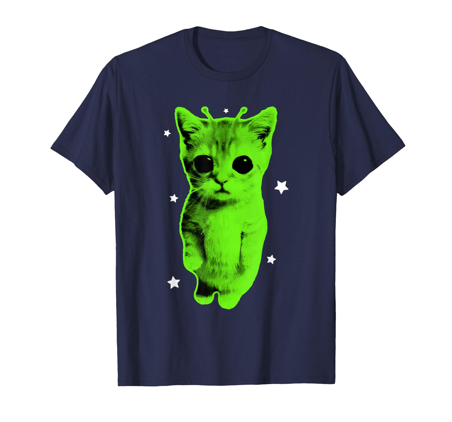 Alien Cat Meme UFO Vintage Graphic Y2K Funny Silly Cat T-Shirt