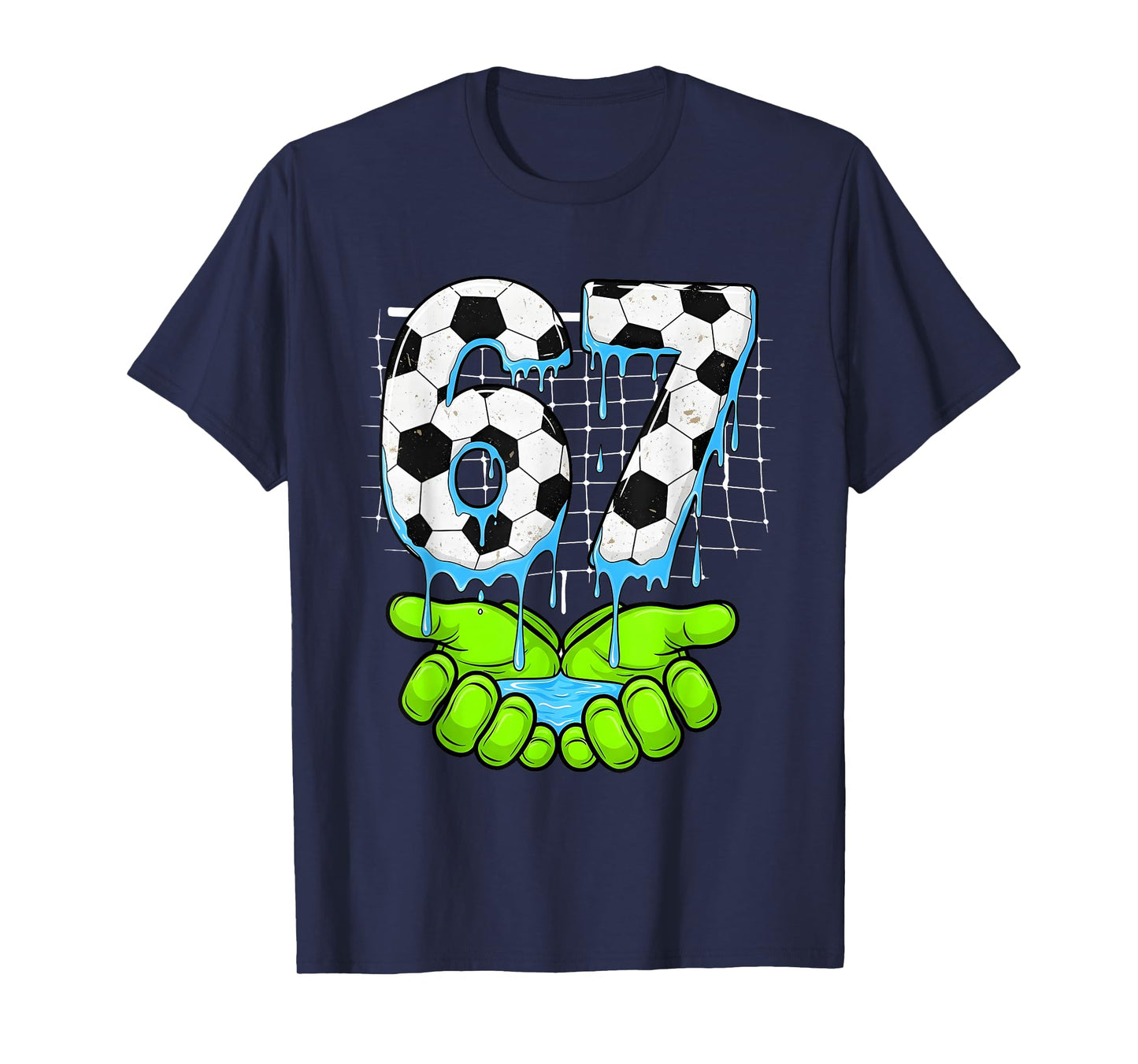 Kids Soccer Drip Gloves 67 Six Seven 6 7 Funny Sports Meme T-Shirt