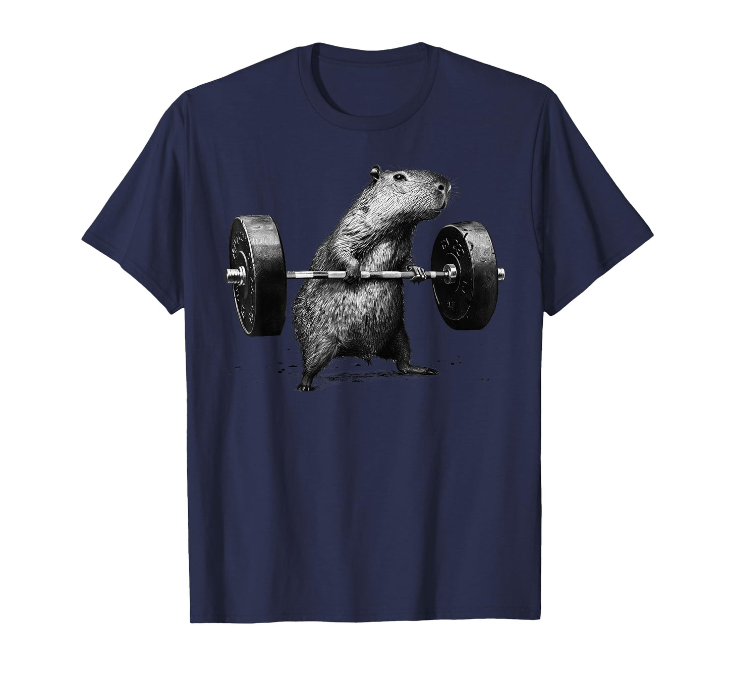 Vintage Capybara Gym Workout Fitness Weightlifting Graphic T-Shirt