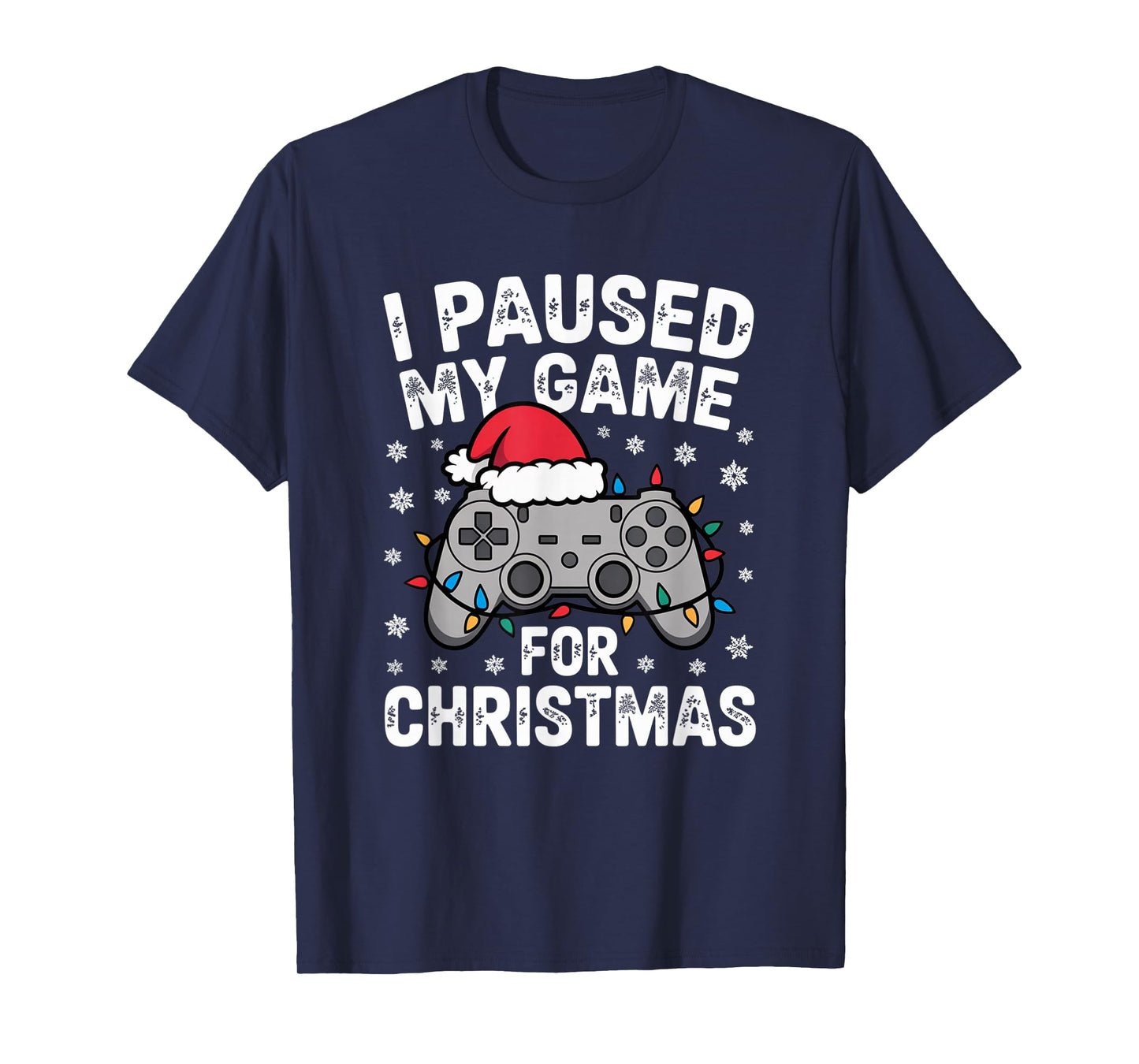 Paused My Game Christmas Gamer Xmas Men Boys Kids Youth Teen T-Shirt