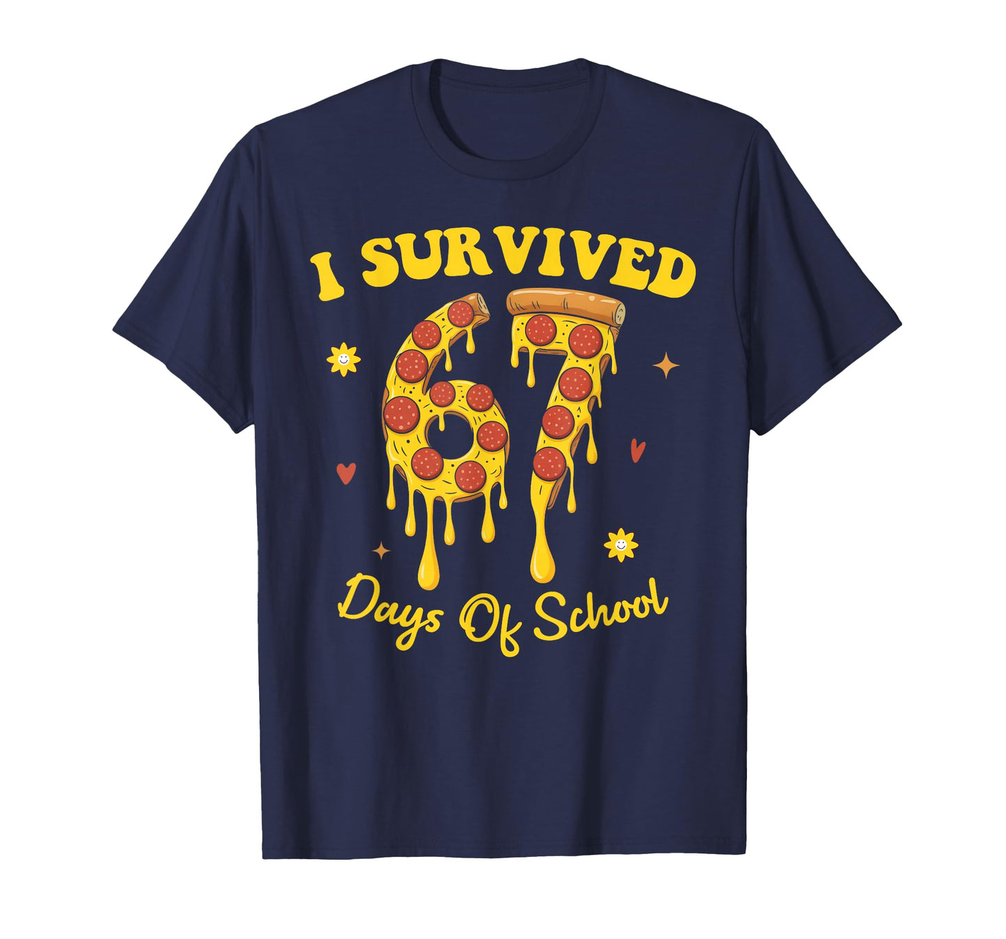 67th Day of School Pizza Slice 67 Days of School Boys Girls T-Shirt
