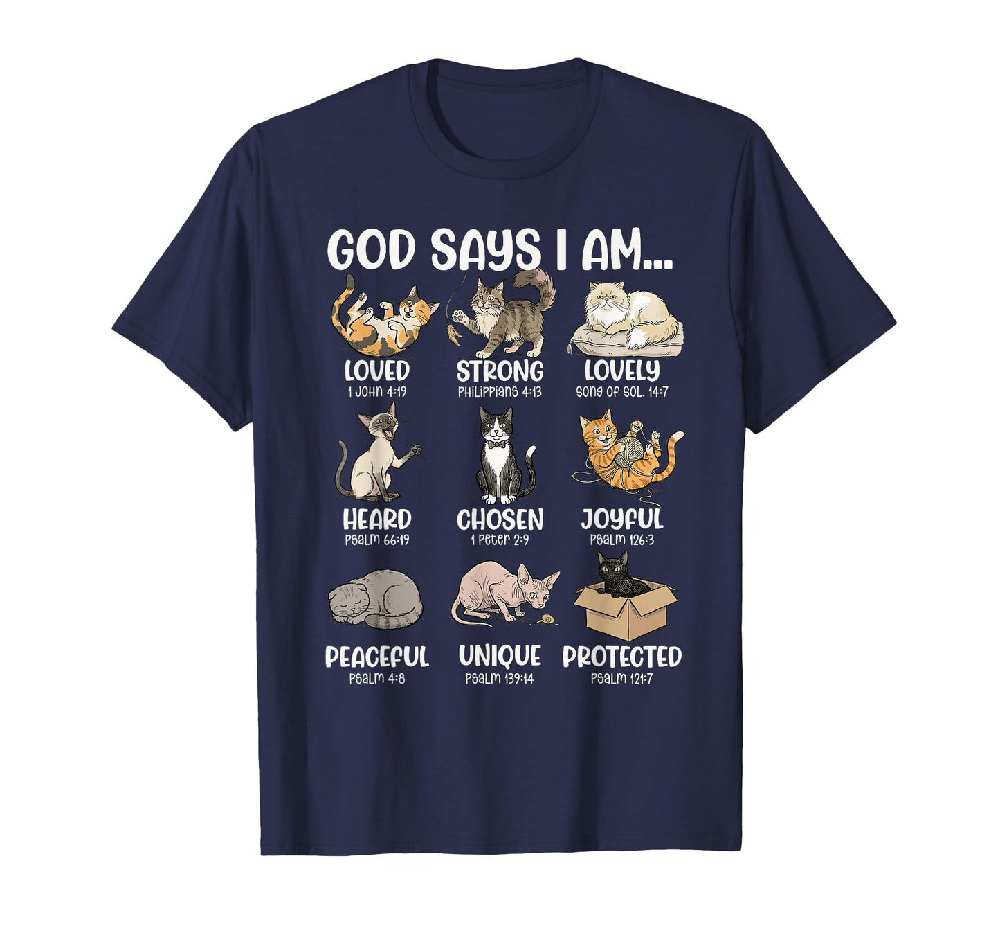 God Says I Am Bible Verses for Christian Cat Lover T-Shirt