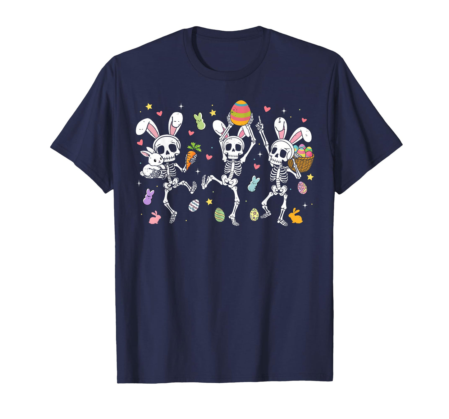 Happy Easter Day Funny Skeletons Dancing Bunny Eggs Boy Girl T-Shirt