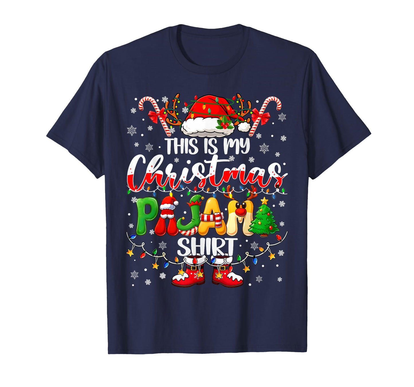 Funny This is My Christmas Pajamas PJs Men Women Kid Family T-Shirt