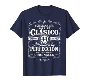 Vintage 44th Birthday Men Funny Cumpleaños 44 Spanish Gag T-Shirt