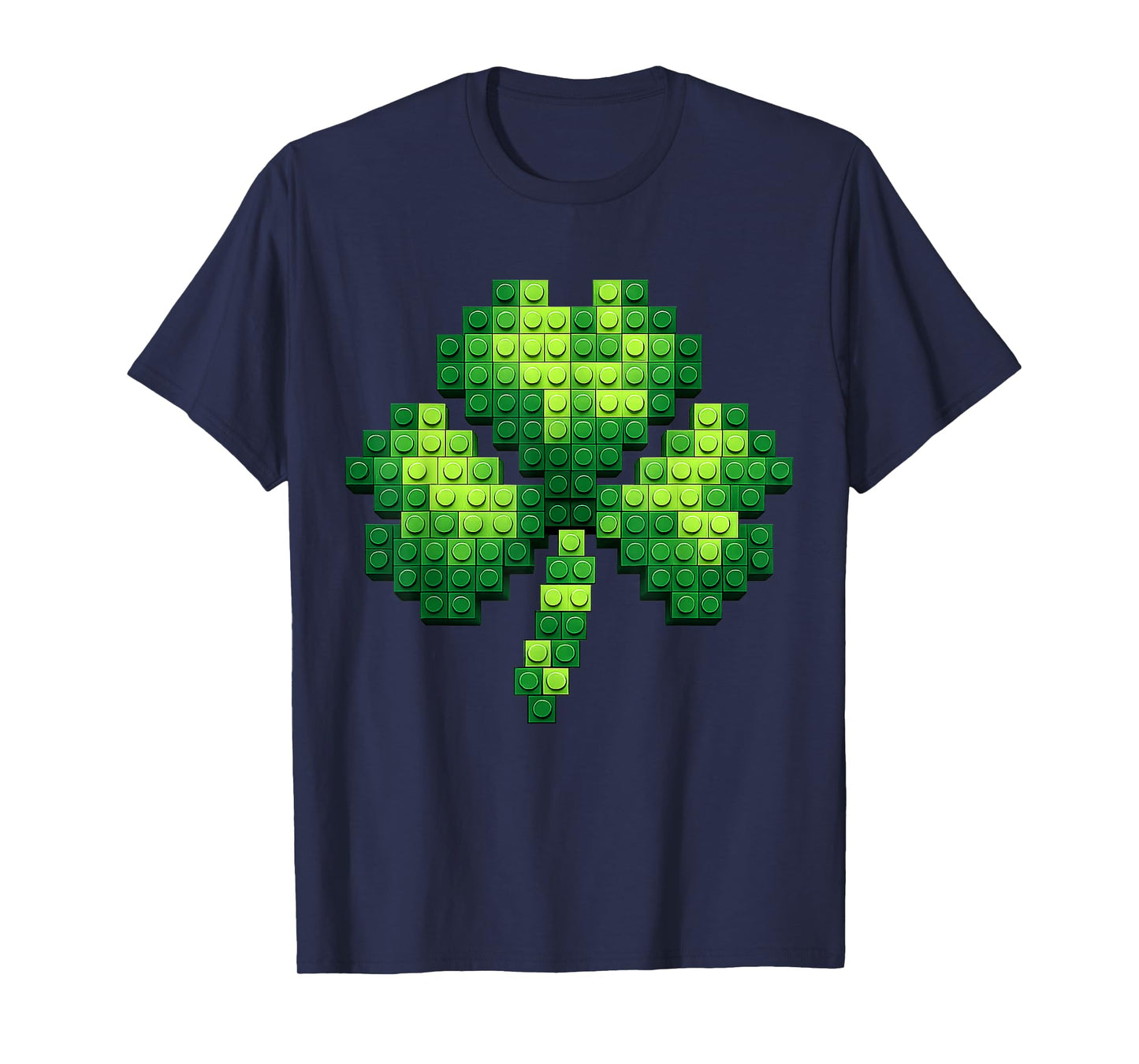 St Patricks Day Shamrock Building Blocks Bricks Boys Kids T-Shirt
