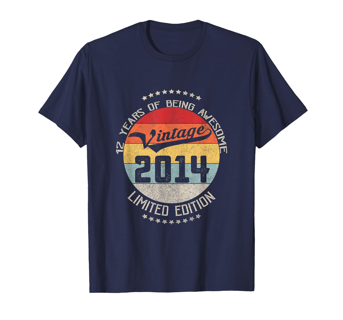 12th Birthday Gift Vintage Being Awesome 2014 12 Years Old T-Shirt