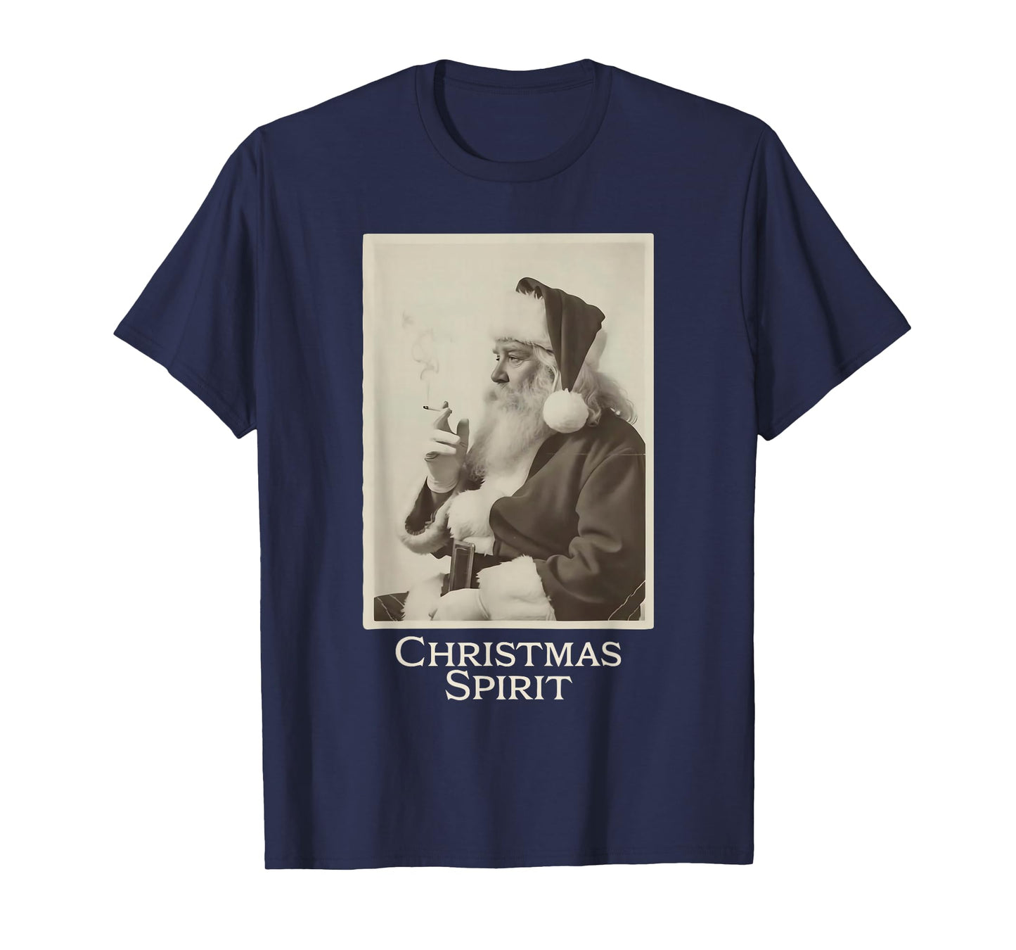 Vintage Funny Smoking Santa Claus Christmas Spirit Christmas T-Shirt