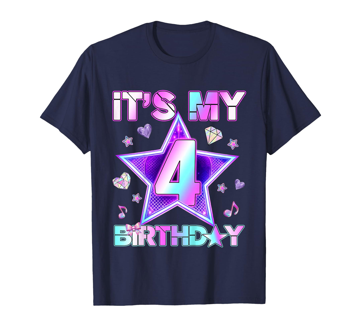 4 Years Old Birthday Kpop Kids Toddler 4th Birthday Girl T-Shirt