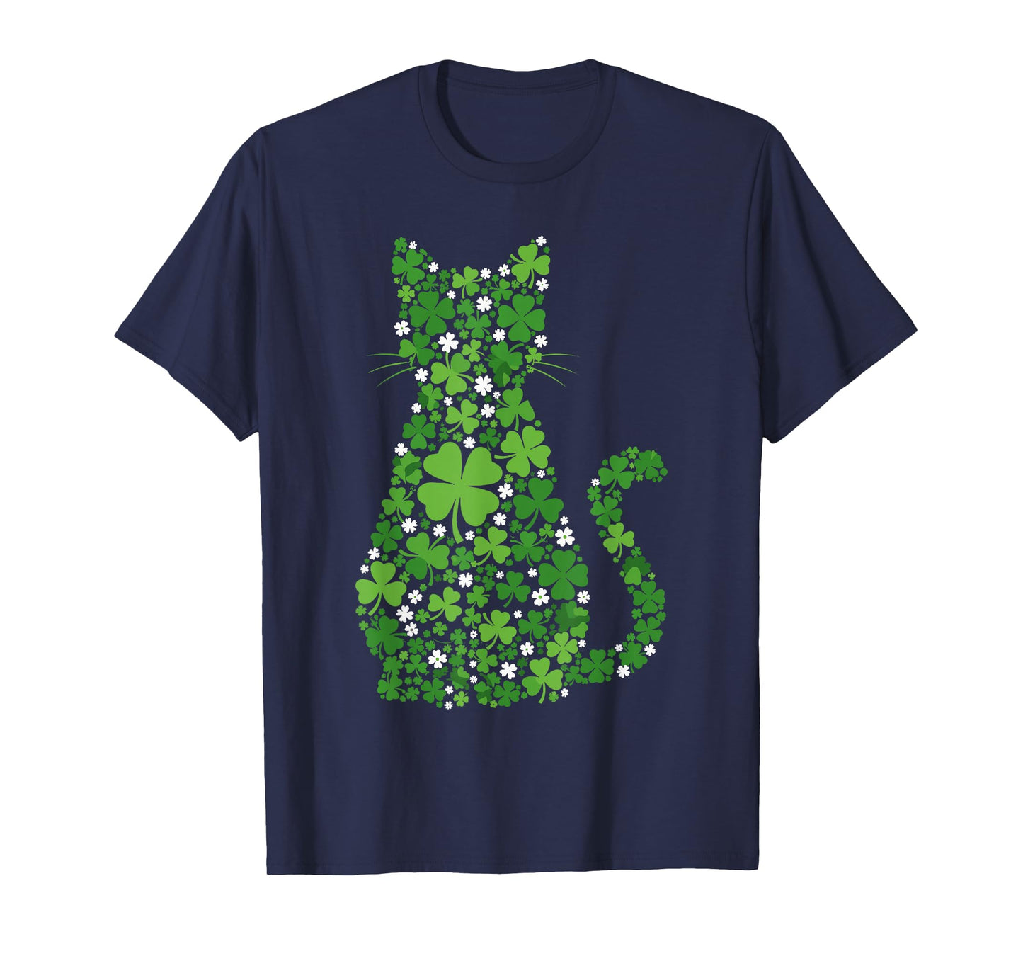 Cute St Catricks Day Shirt Women Girls, Shamrock Cat Mom T-Shirt