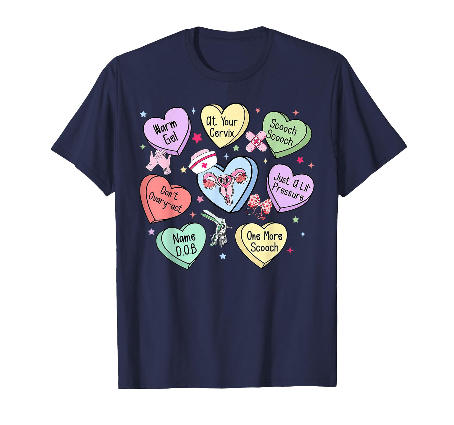 OBGYN Nurse Candy Heart Valentines Obstetrician Gynecologist T-Shirt