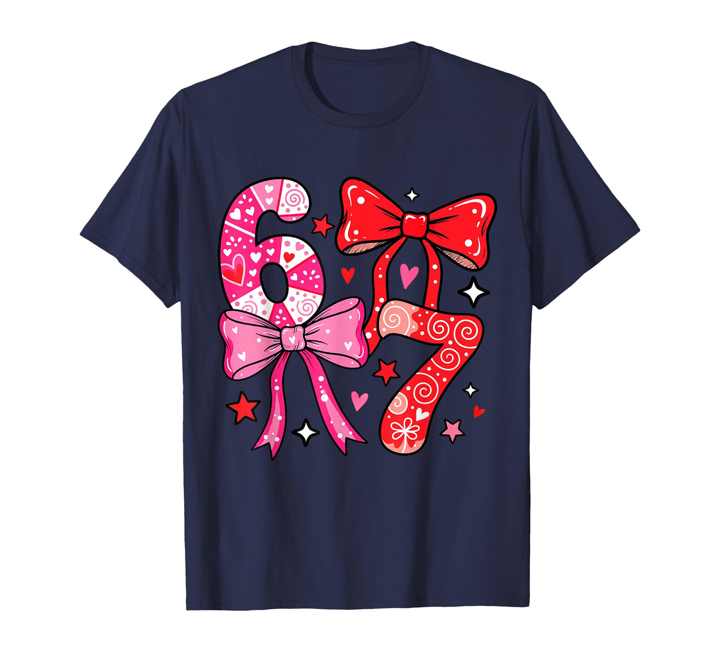 Six Seven 67 Meme Cool Valentine’s for Teens Boys Girls Kids T-Shirt