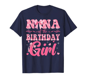 Nana of The Birthday Girl Family Pink Coquette Bow T-Shirt