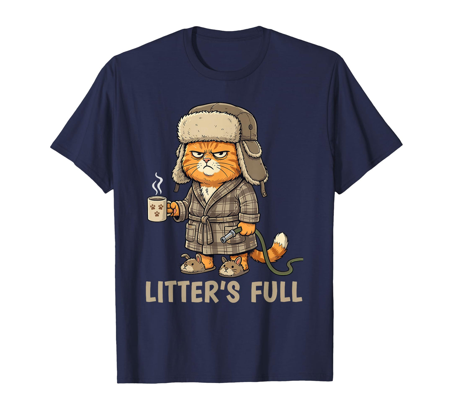 Litter’s Full Funny Cat Lovers Christmas T-Shirt