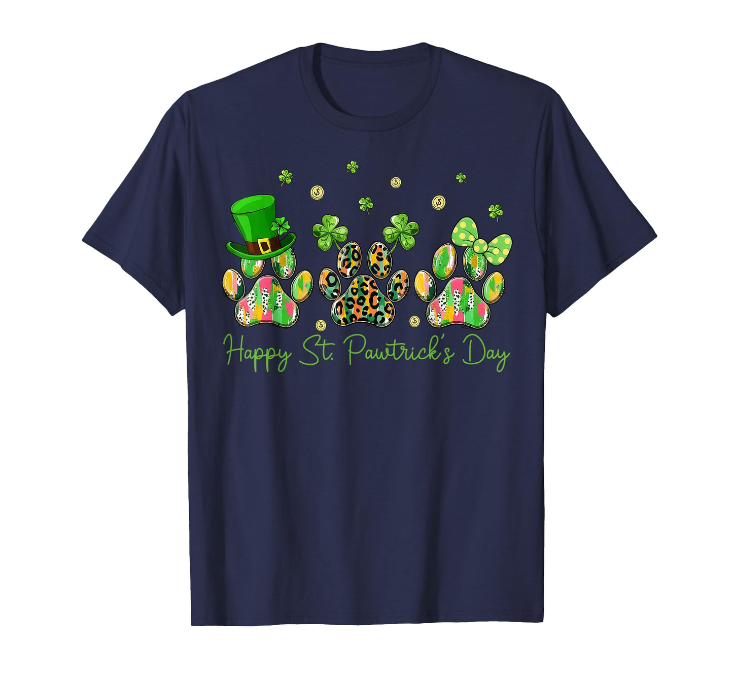 Happy St Pawtrick's Day Dog Paw Shamrock St Patrick's Day T-Shirt