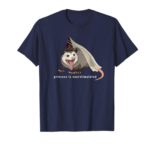 Funny Medieval Opossum Women Meme Princess is Overstimulated T-Shirt