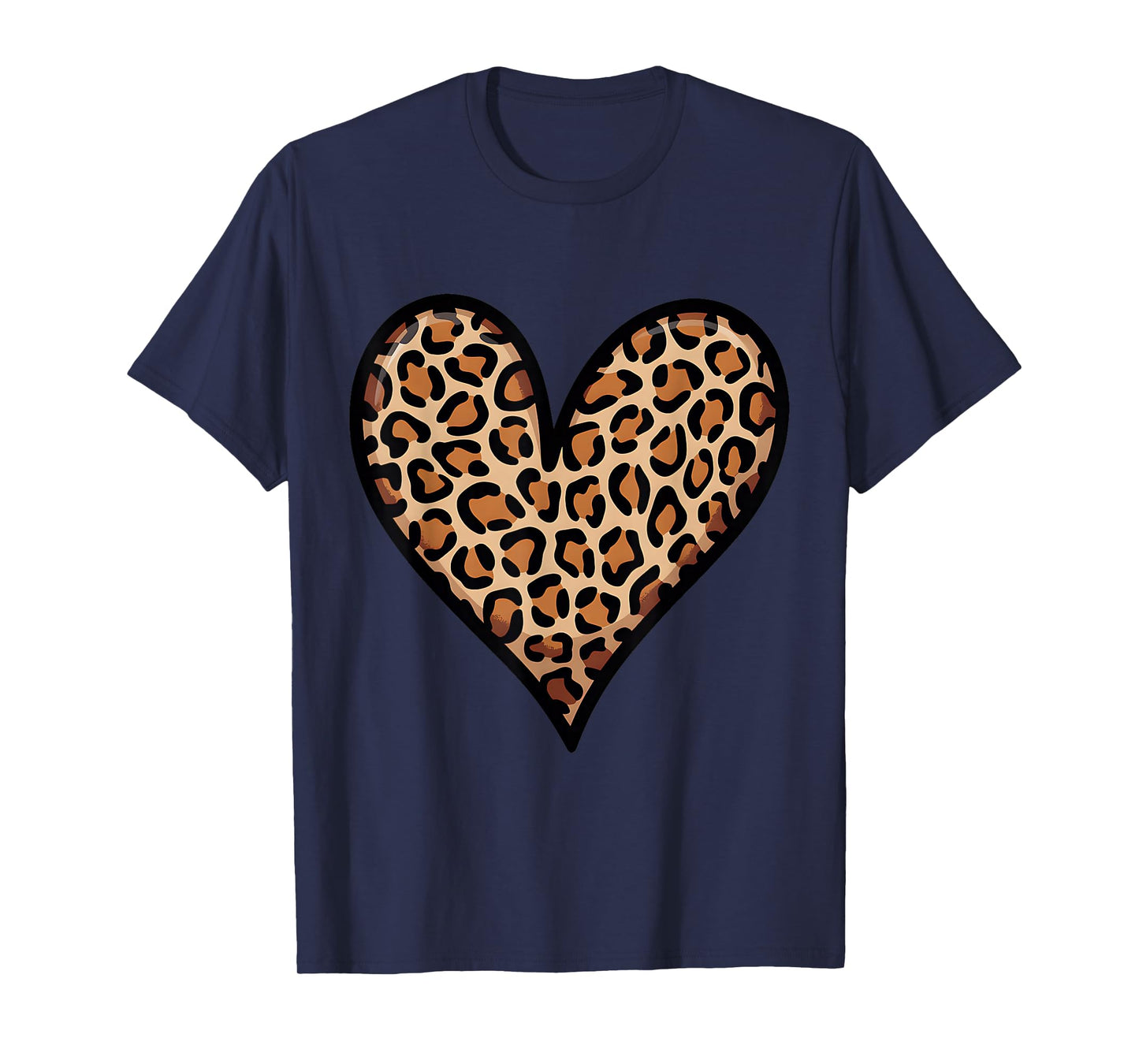 Love Cheetah Leopard Print Heart Valentines for Girls Women T-Shirt