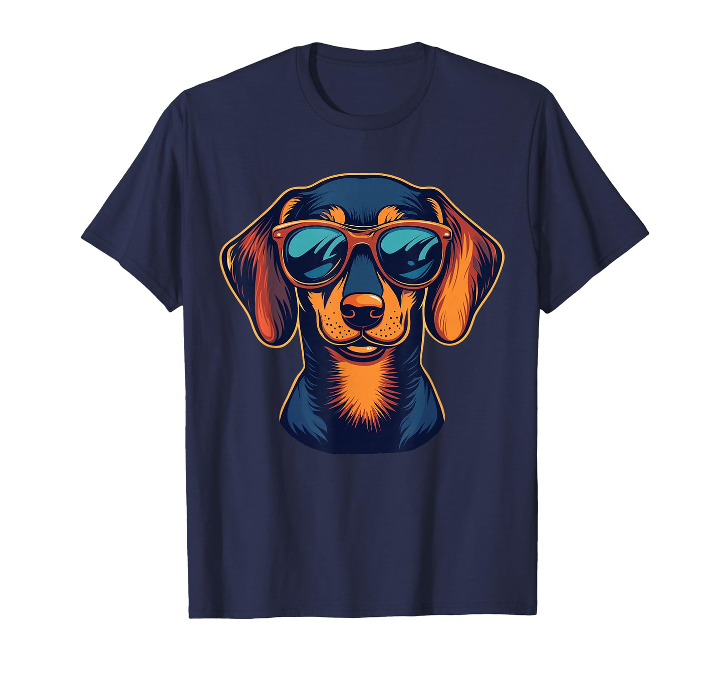 Dachshund Dog Wiener Puppy Wearing Sunglasses Funny Graphic T-Shirt