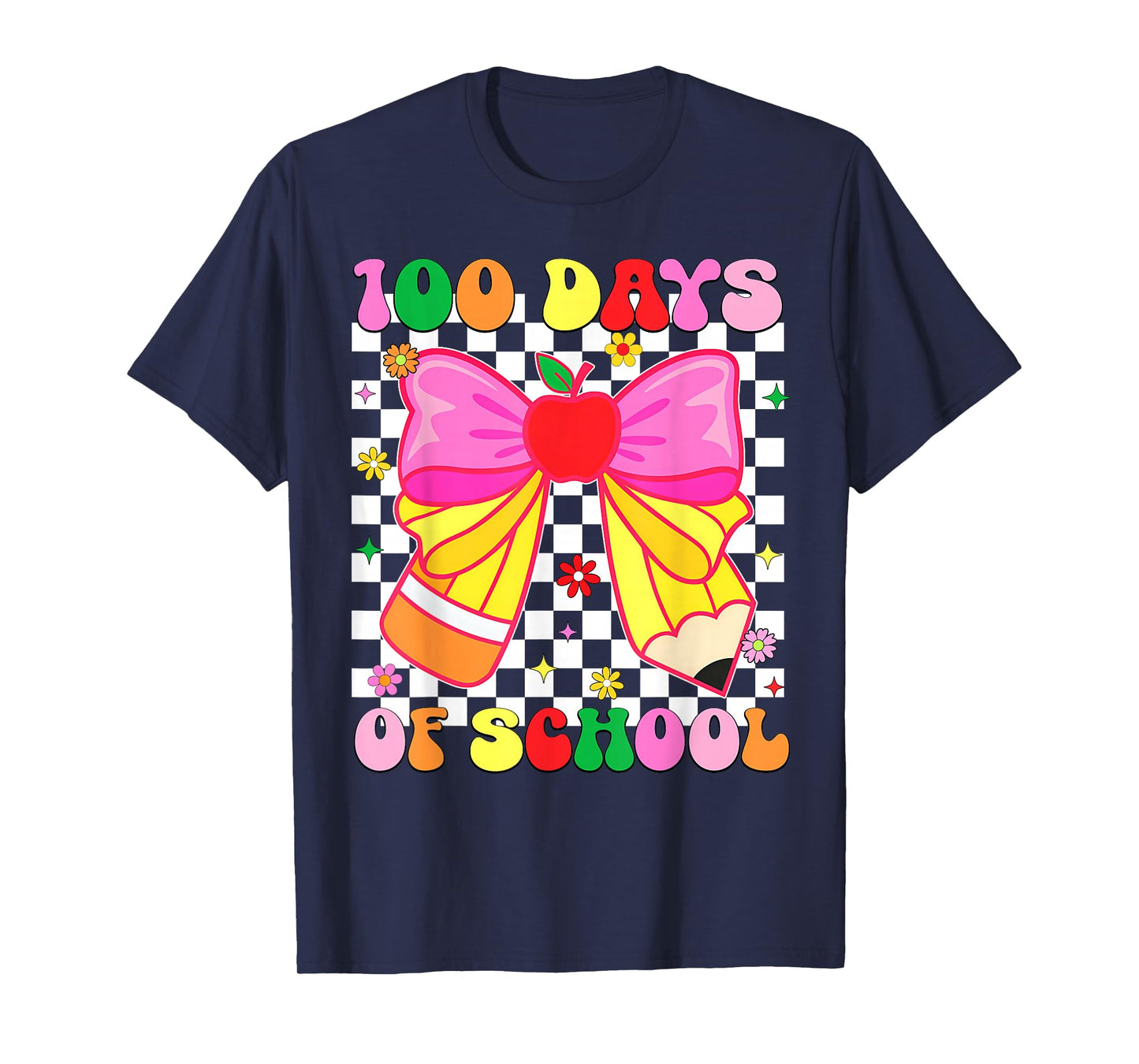 100th Day of School Coquette Bow Pencil 100 Days of School T-Shirt