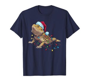Funny Bearded Dragon Christmas Graphics Animal Lights Lover T-Shirt