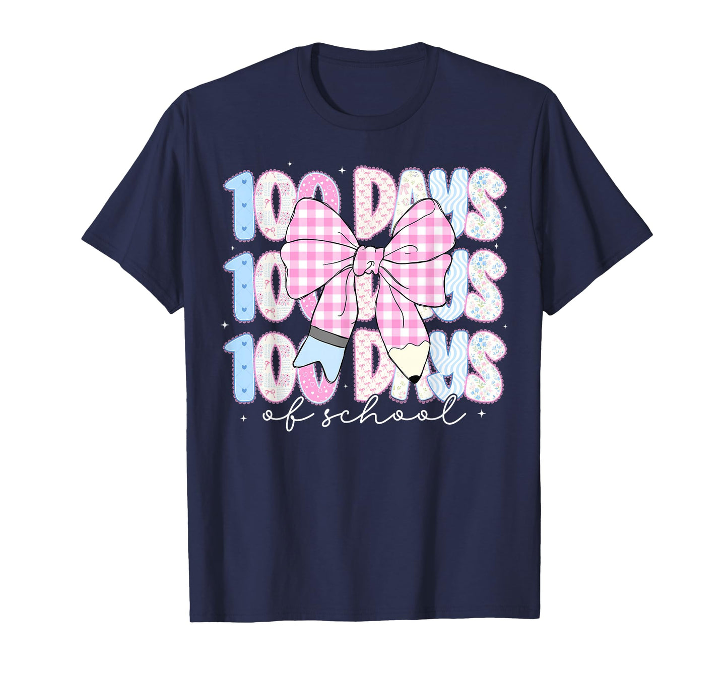 100 Days of School Preppy 100th Day of School Teacher Kids T-Shirt