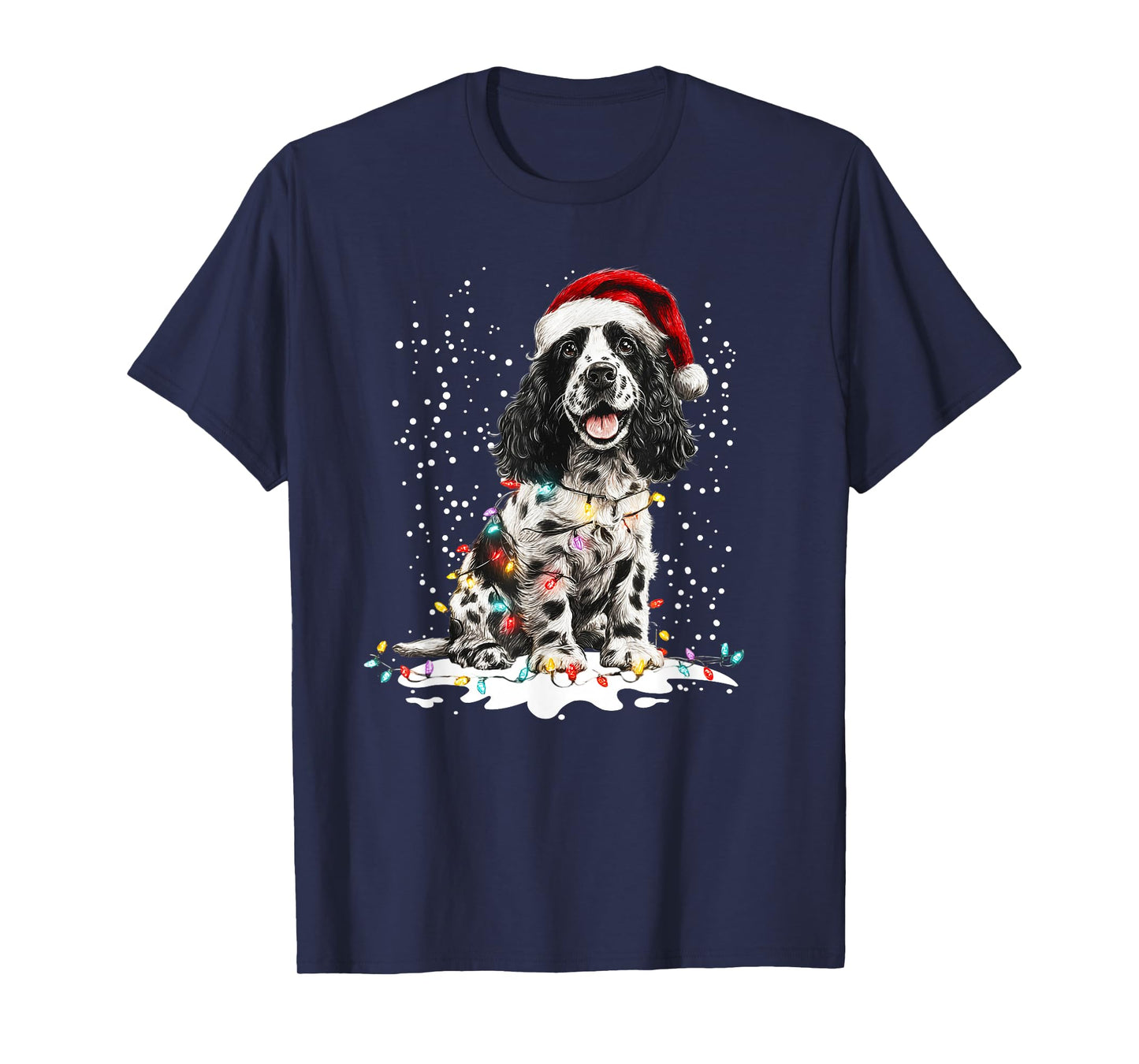 Dog Xmas Men Women Favorite Cocker Spaniel Christmas T-Shirt