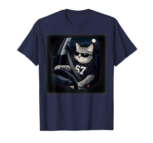Cool Cat Driving 67 Sunglasses Funny Gifts for Men Women Kid T-Shirt
