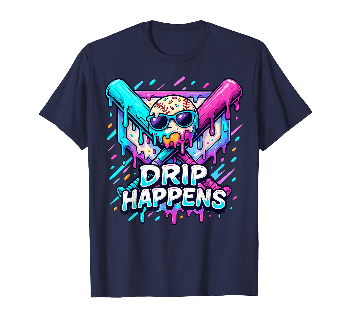 Drip Happens Game Day Baseball Drip for Men Boys Kids Youth T-Shirt