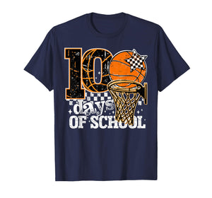 100 Days of School Boys Kids 100th Day of School Basketball T-Shirt