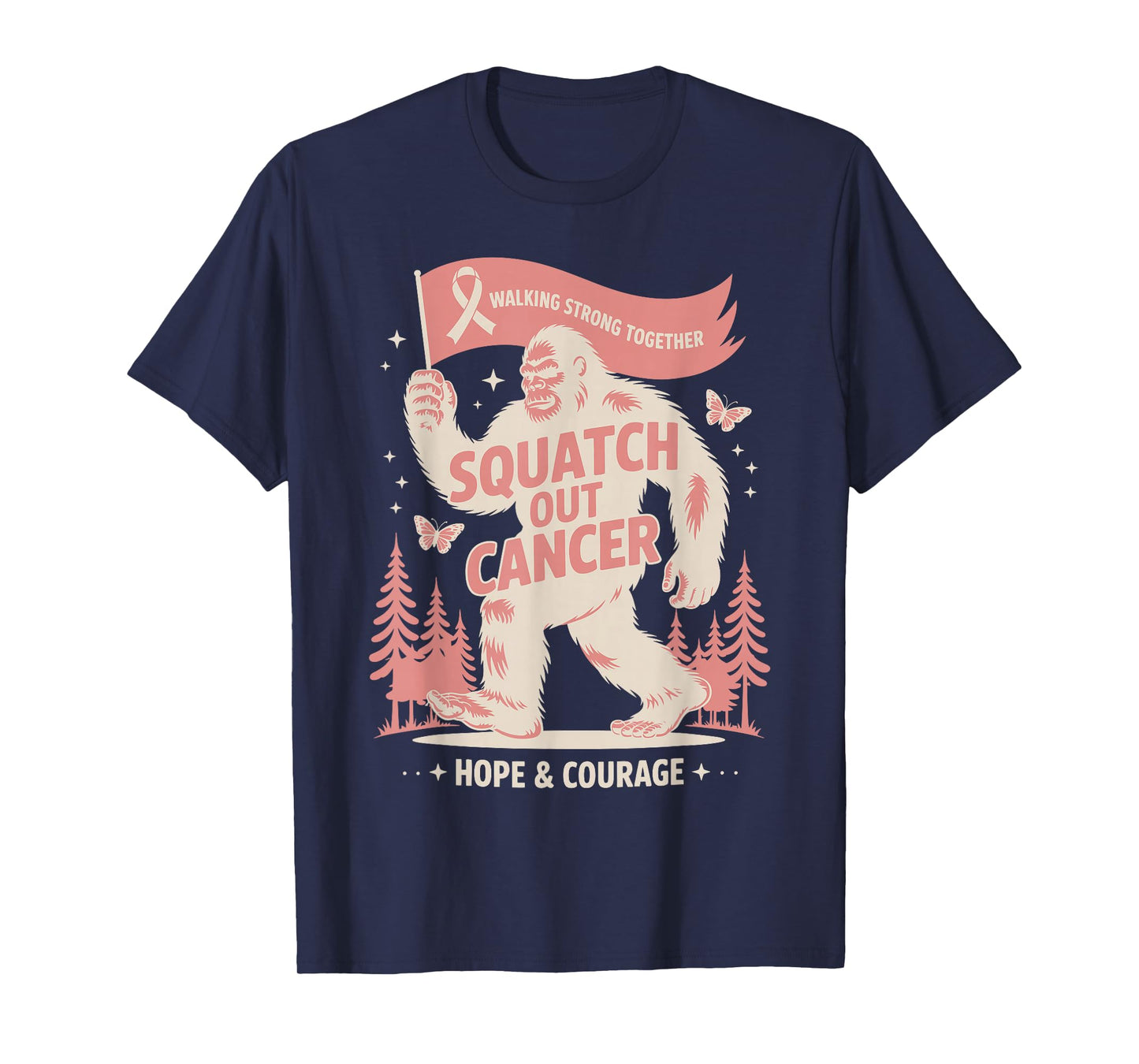 Bigfoot Pink Ribbon Breast Cancer Awareness Month Women Men T-Shirt