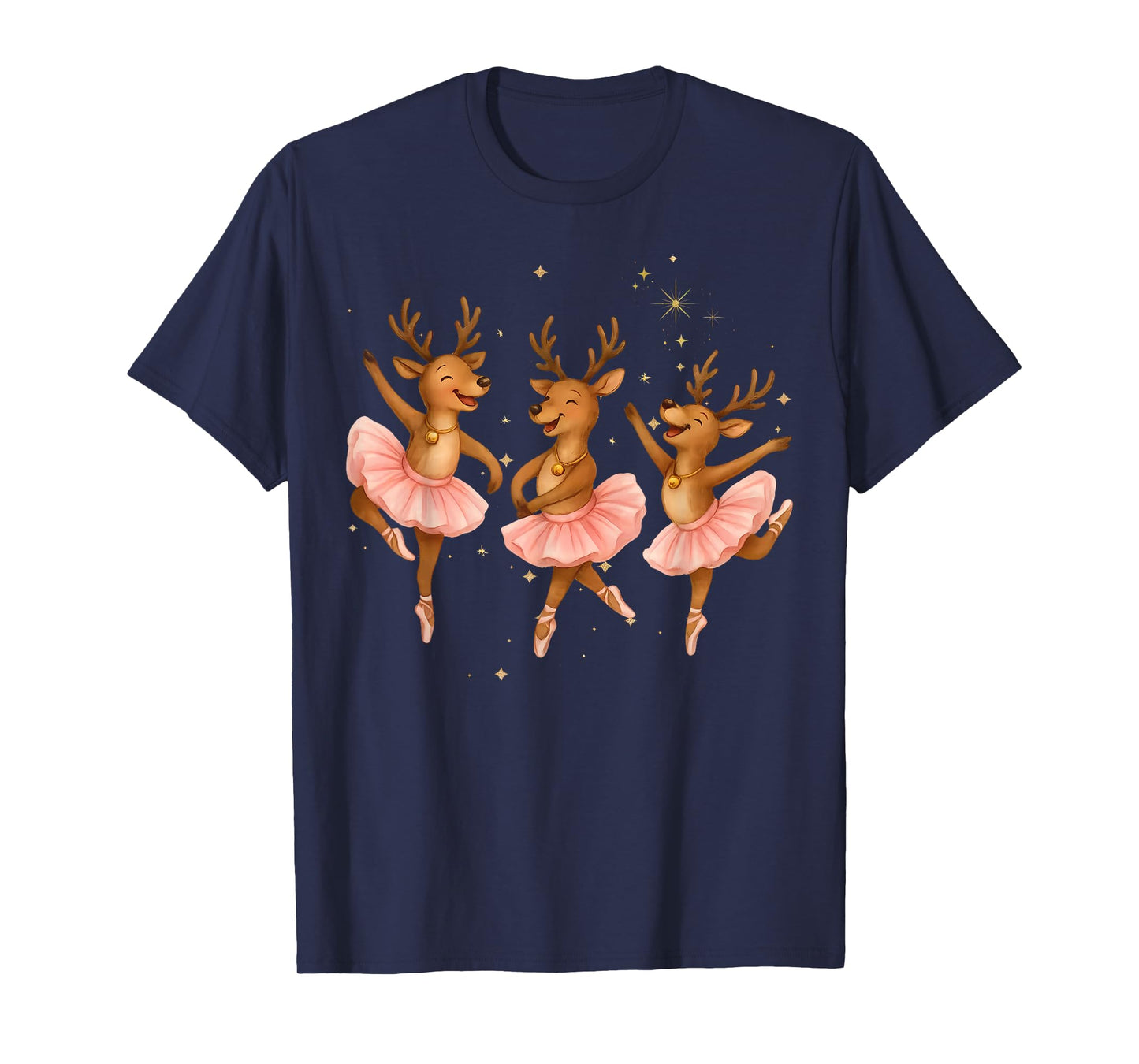 Reindeer Dancing Ballet Ballerinas Christmas Dancer Teacher T-Shirt