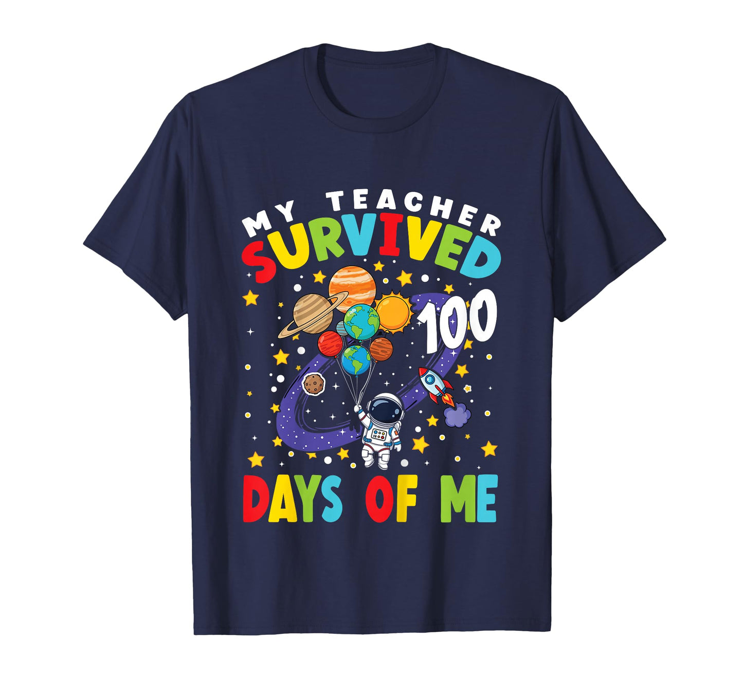 Kids 100th Day of School My Teacher Survived 100 Days of Me Boys T-Shirt