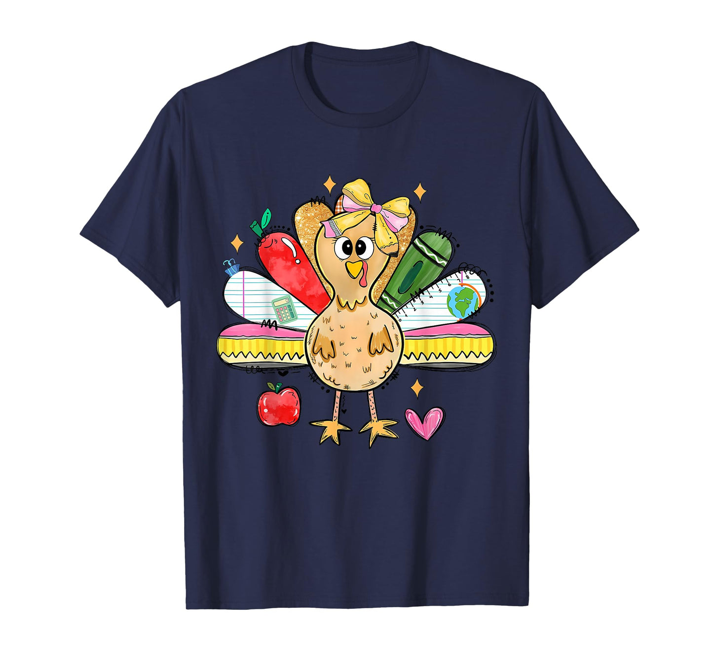 Cute School Turkey Thanksgiving Holiday Teacher Student T-Shirt