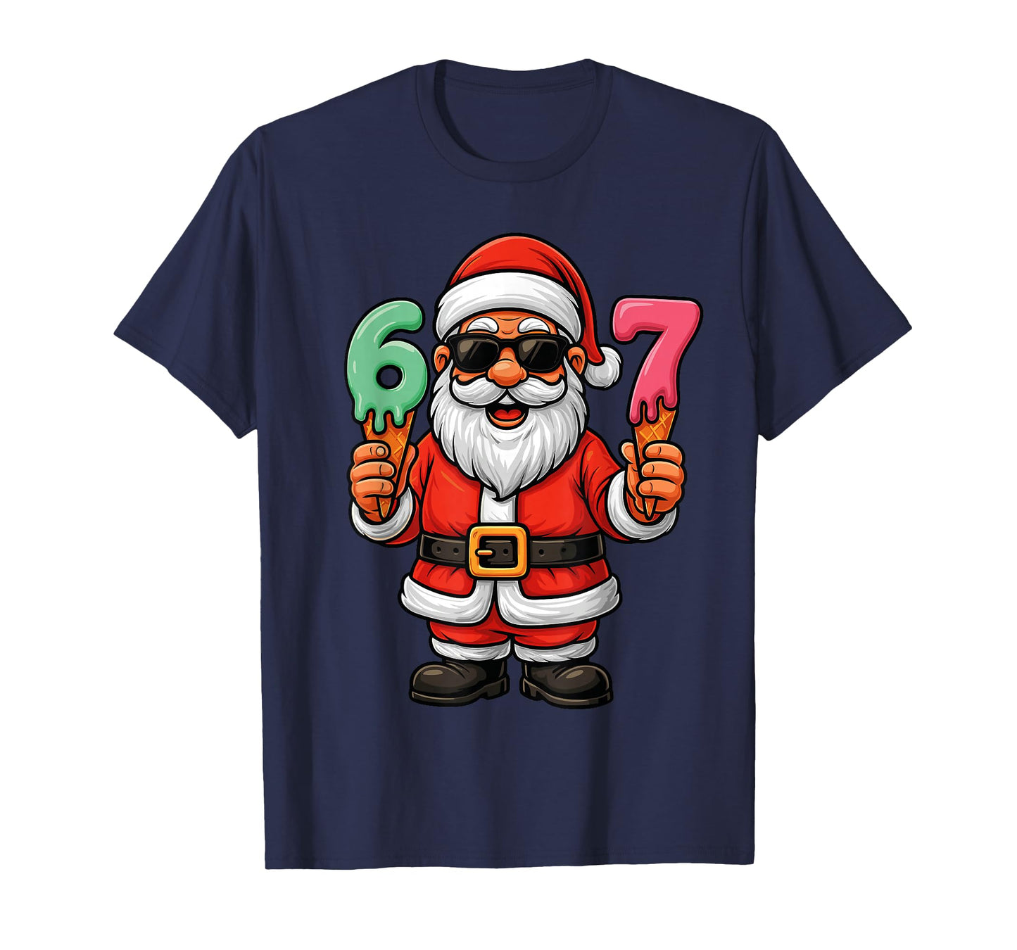 67 Christmas Funny Six Seven Ice Cream Meme 67 Christmas T-Shirt
