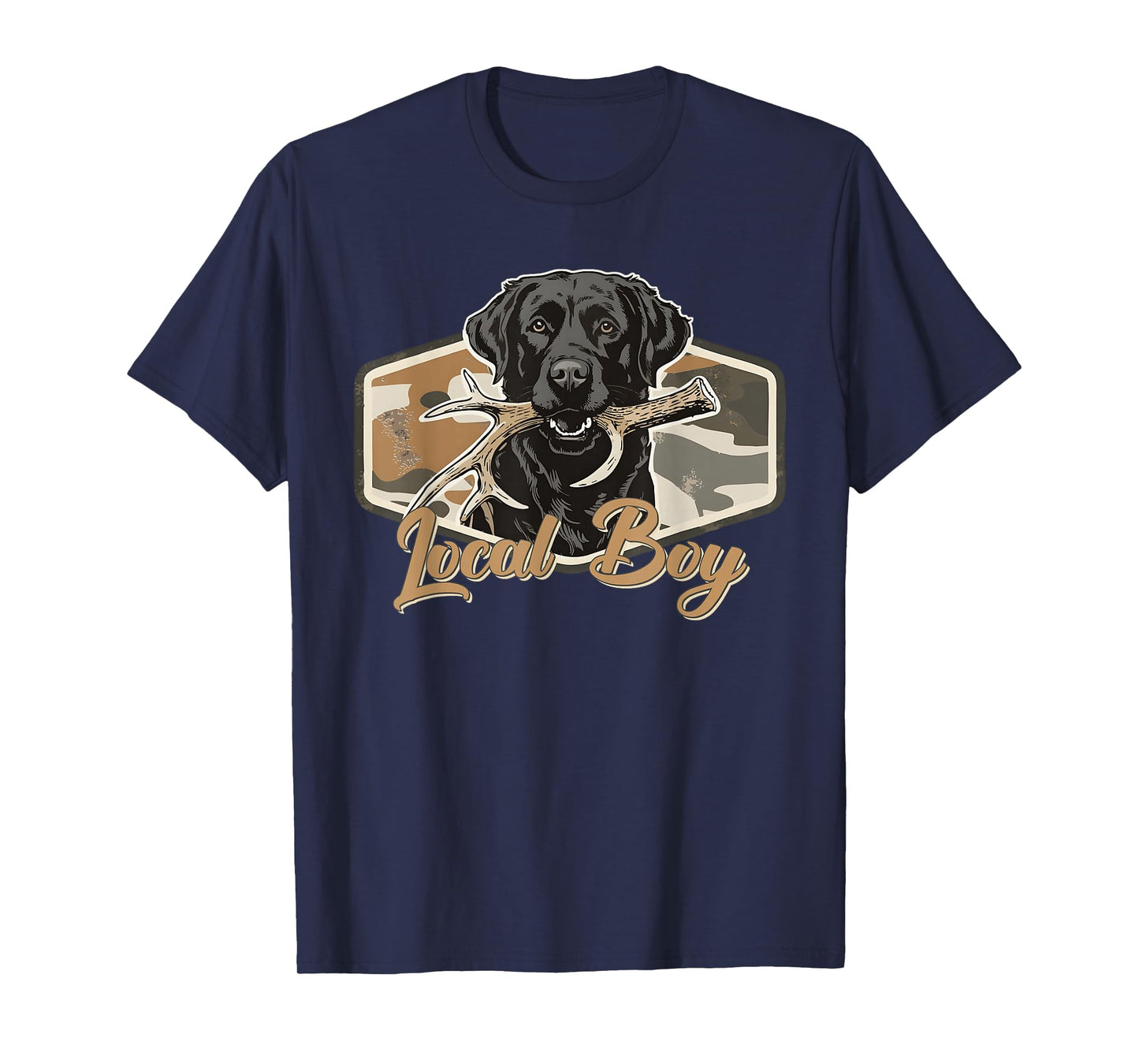 Black Lab Dog Local Southern Boy Camo Duck Hunting Youth Men T-Shirt