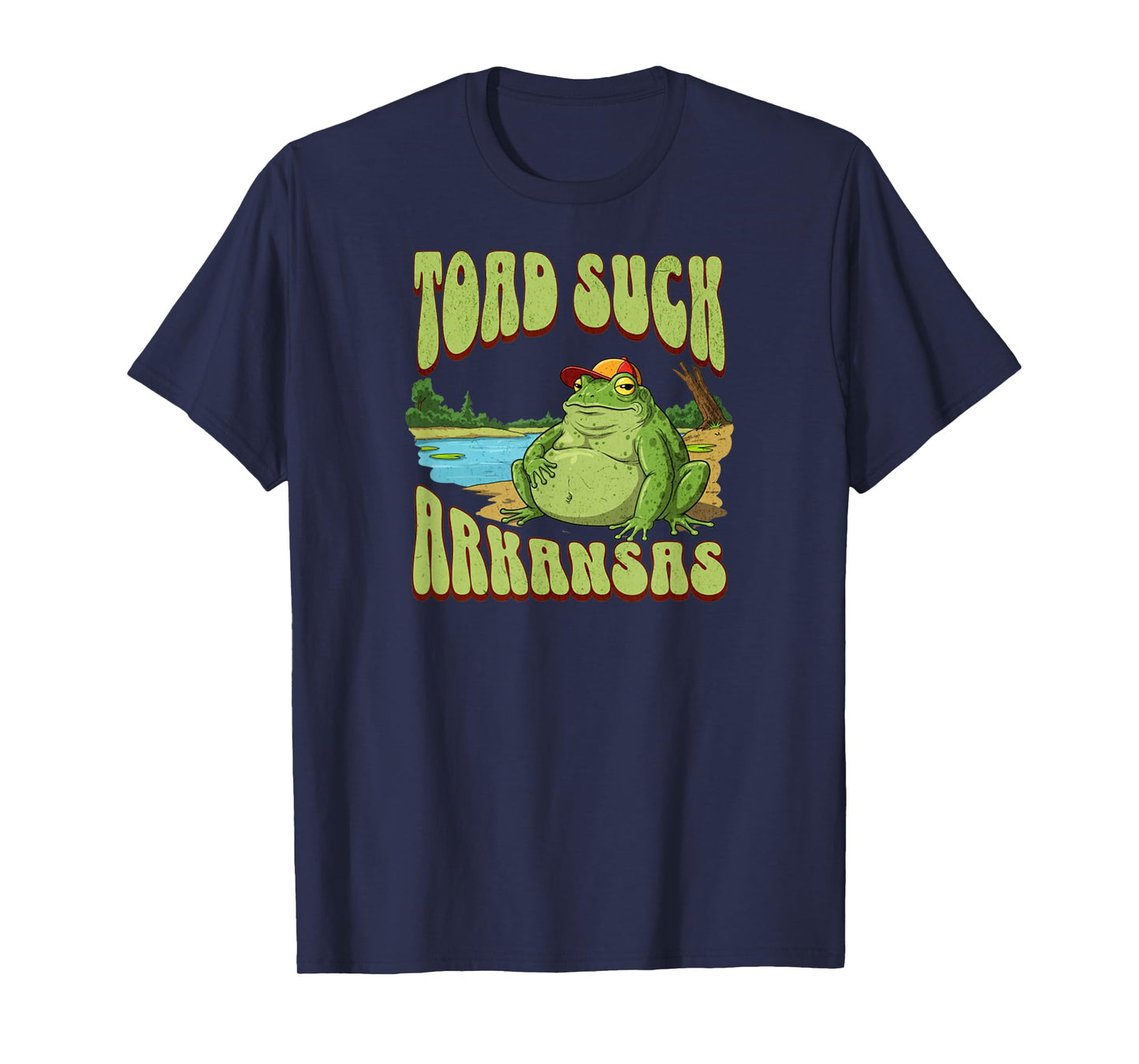 Vintage Frog Design Retro Graphic Style Toad Suck, Arkansas T-Shirt