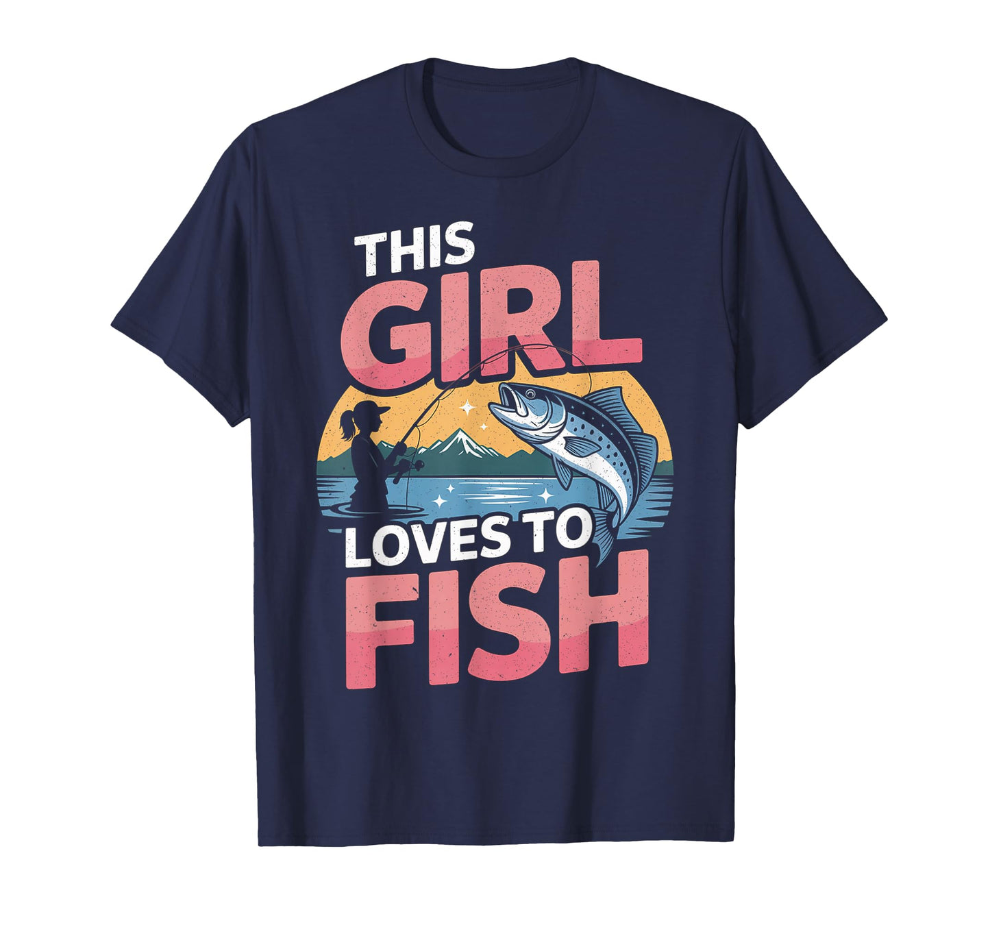 This Girl Loves to Fish Fishing Girls T-Shirt