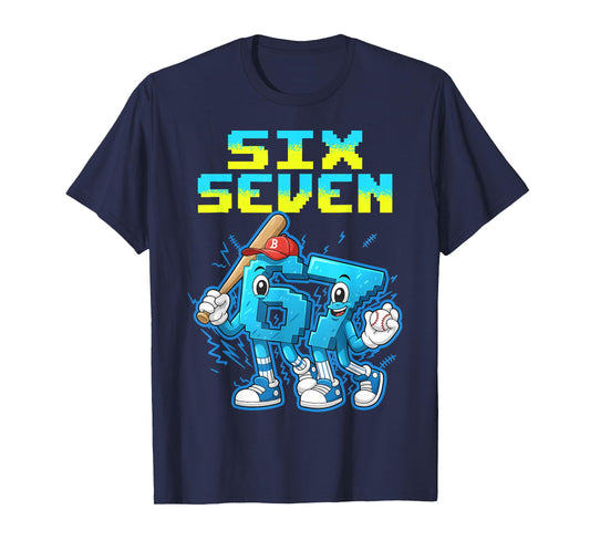 67 Six Seven 6-7 - Funny Italian Brainrot Kids Baseball Meme T-Shirt