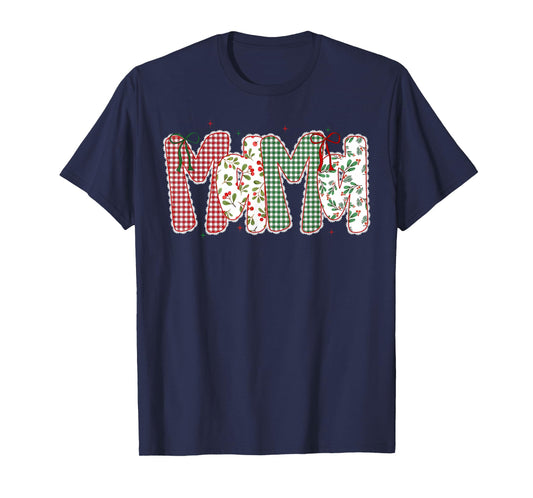 Mama Coquette Bow Xmas Pajamas Holiday Merry Christmas Mom T-Shirt