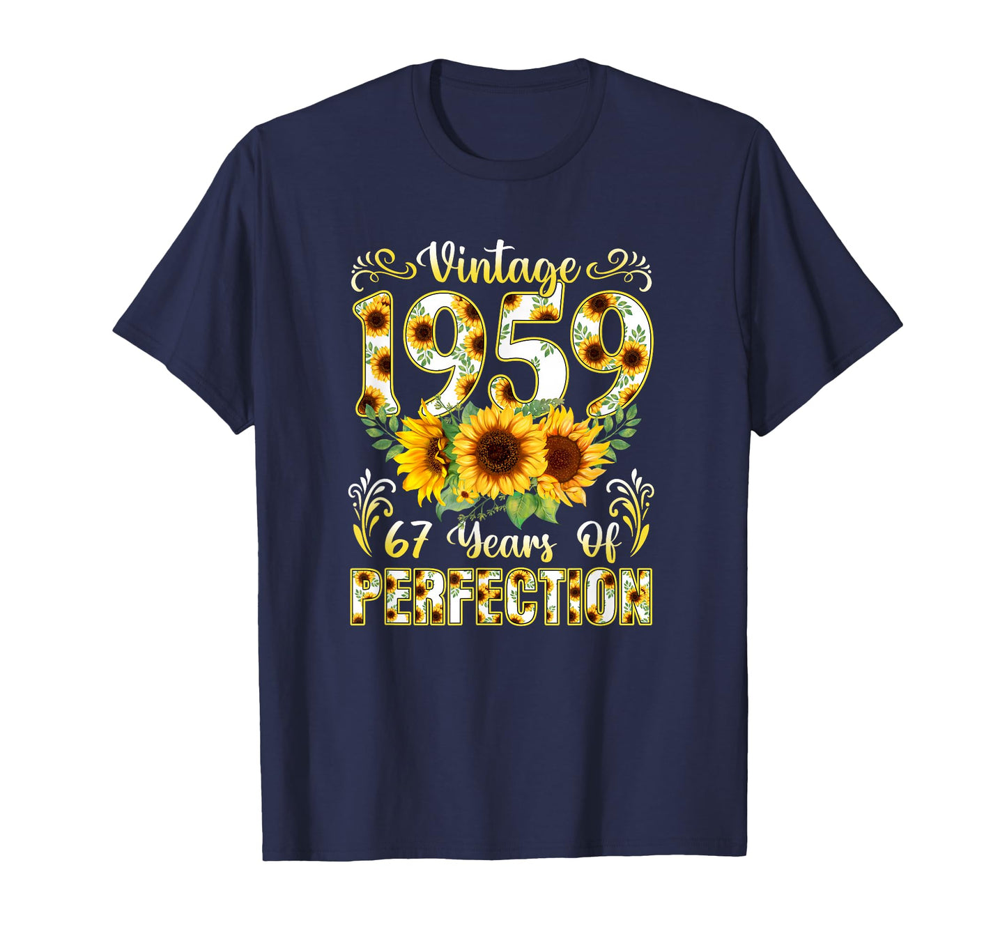 67 Year Old Vintage 1959 Sunflower 67th Birthday Girl Women T-Shirt