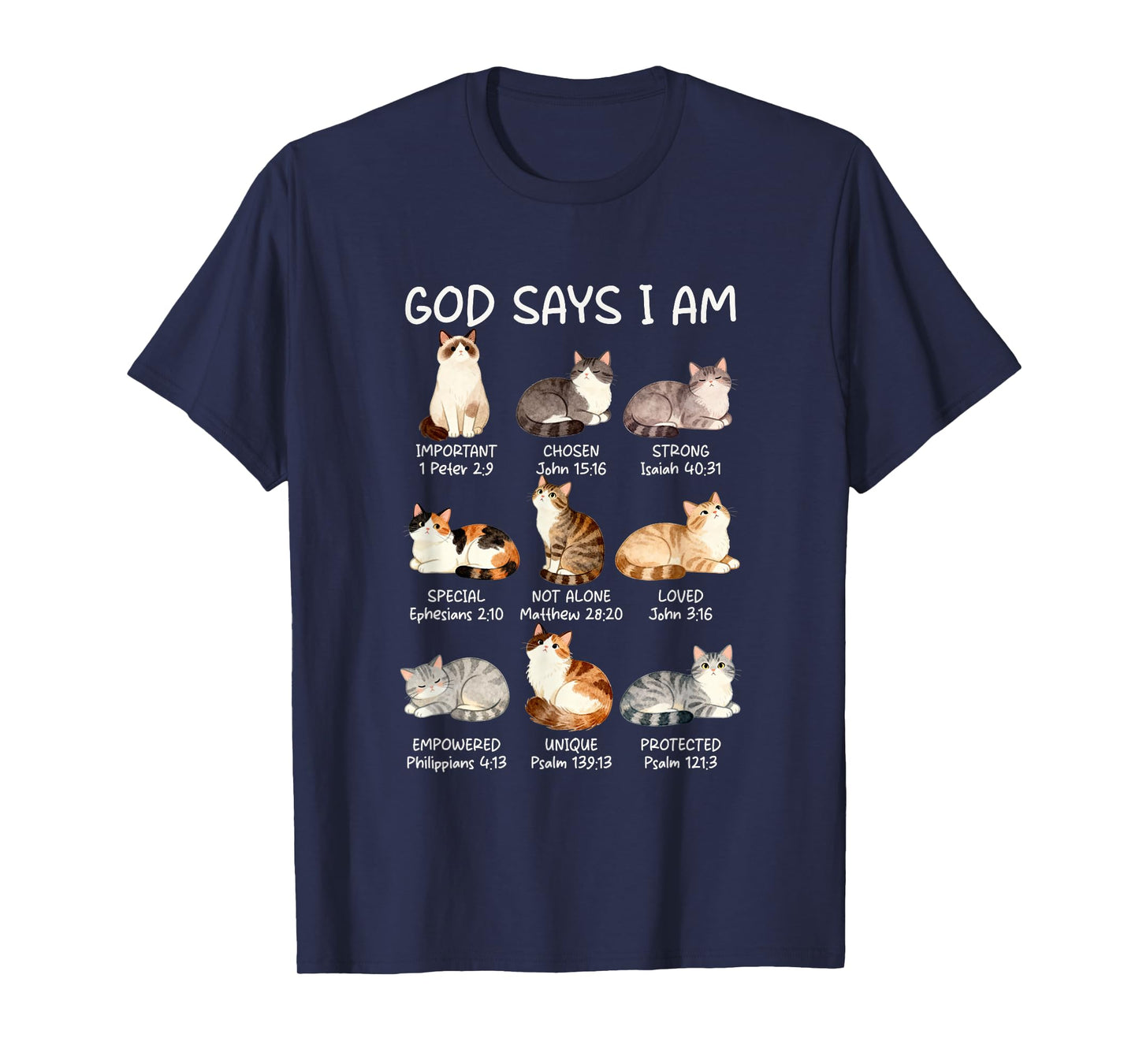 God Says I-Am Cat Kitten Christian Jesus Bible Verse Faith T-Shirt