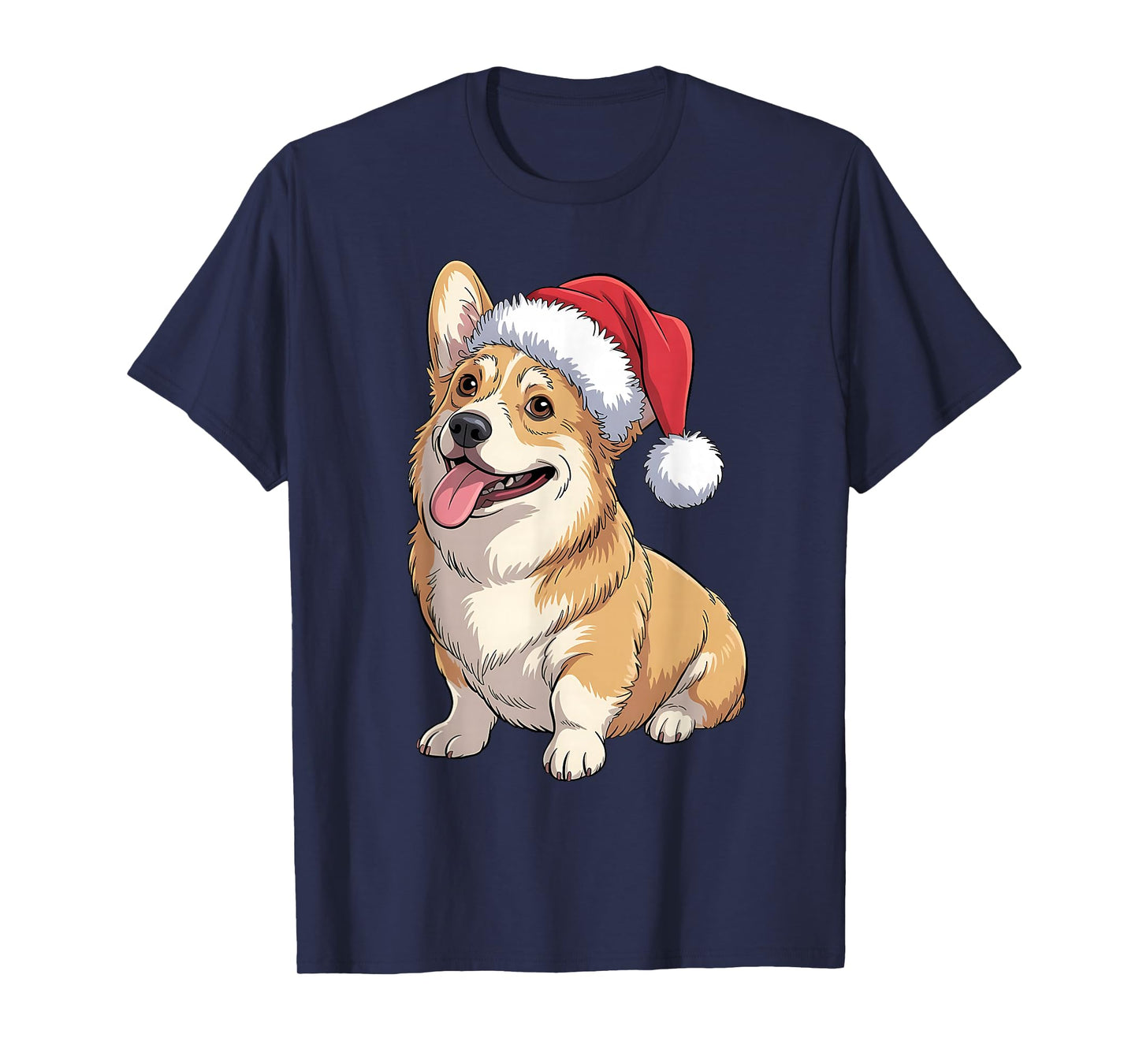Corgi Dog Christmas Santa Hat Pet Dog Lovers Funny T-Shirt