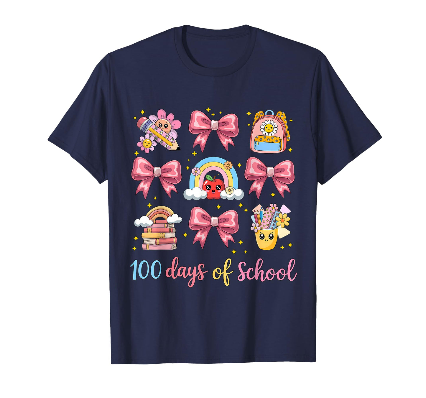 100 Days of School Coquette Bow Boy 100th Day of School Girl T-Shirt