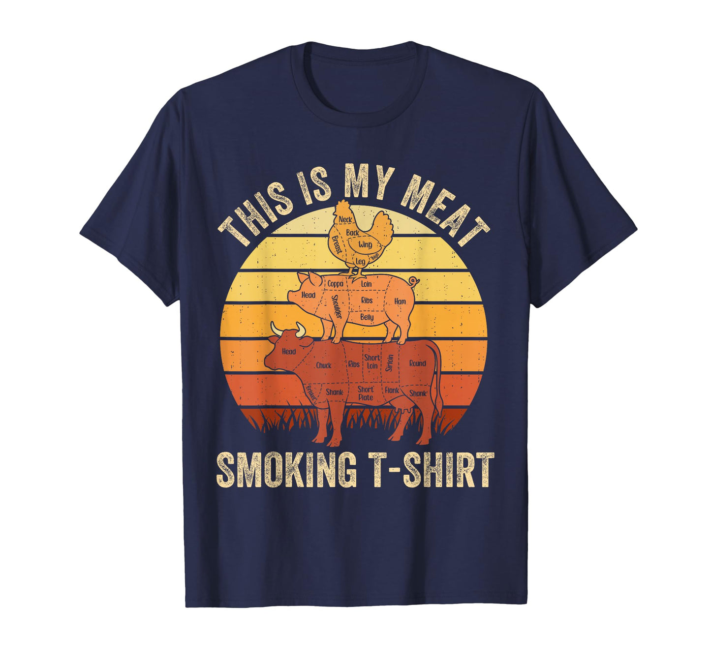 Funny This is My Meat Smoking Tee BBQ Dad Barbeque Smoker T-Shirt