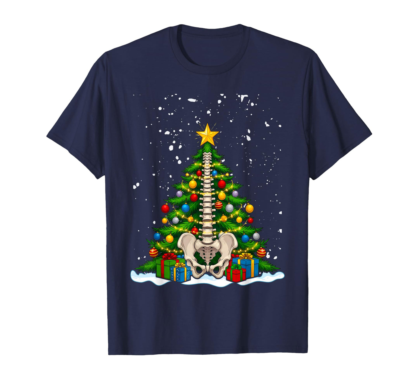 Spine Tree Chiropractic Anatomy Bone Christmas T-Shirt