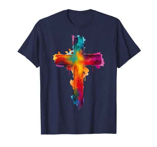 Cross Christian Religious Believe Blessed Faith God Graphic T-Shirt
